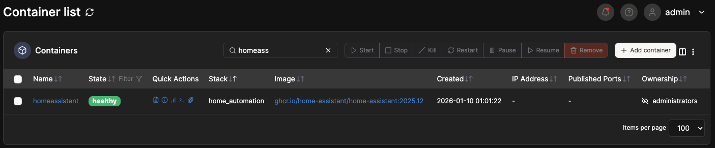 homeassistant-container