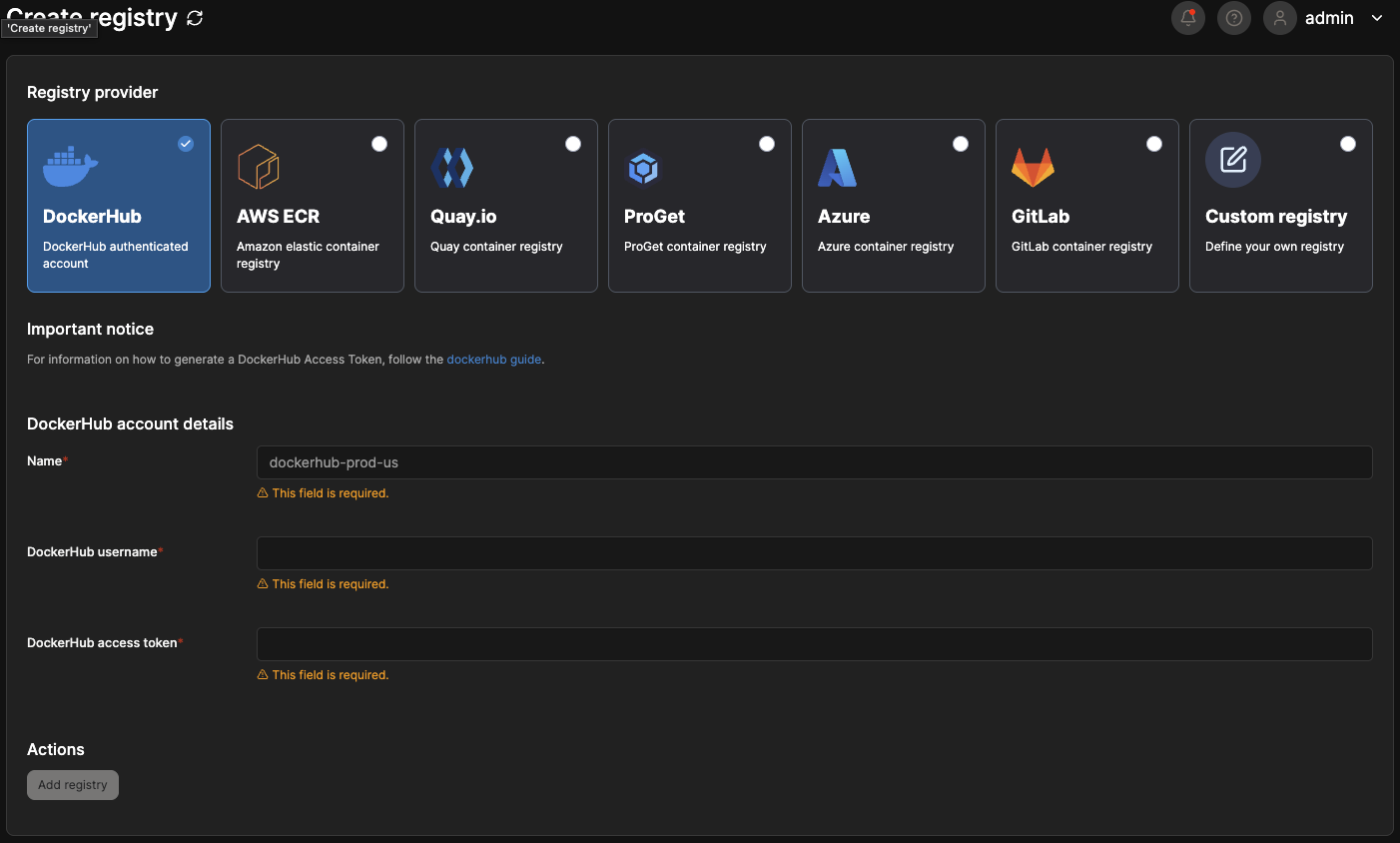portainer-add-image-registry