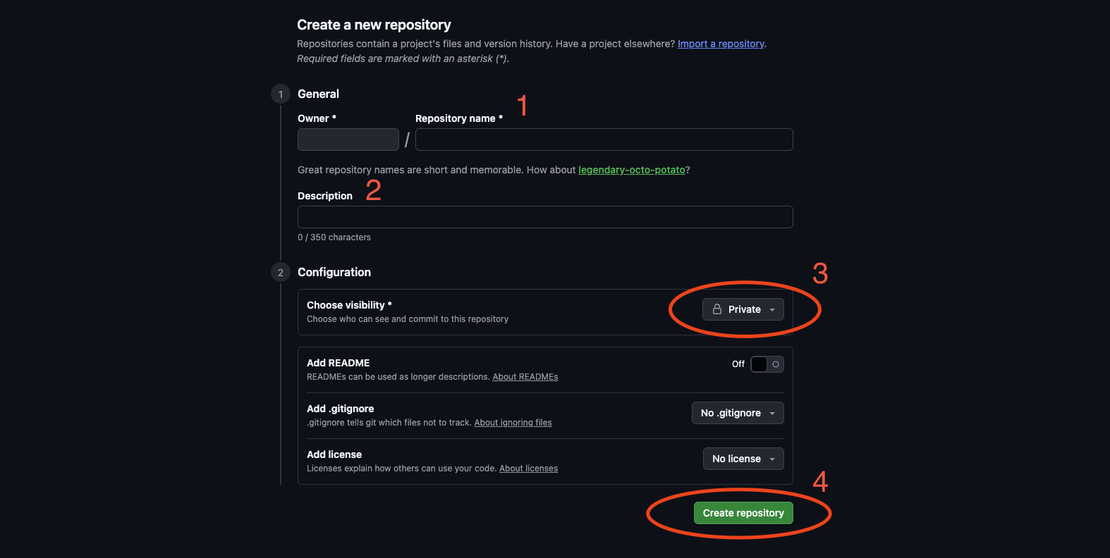github-create-repository