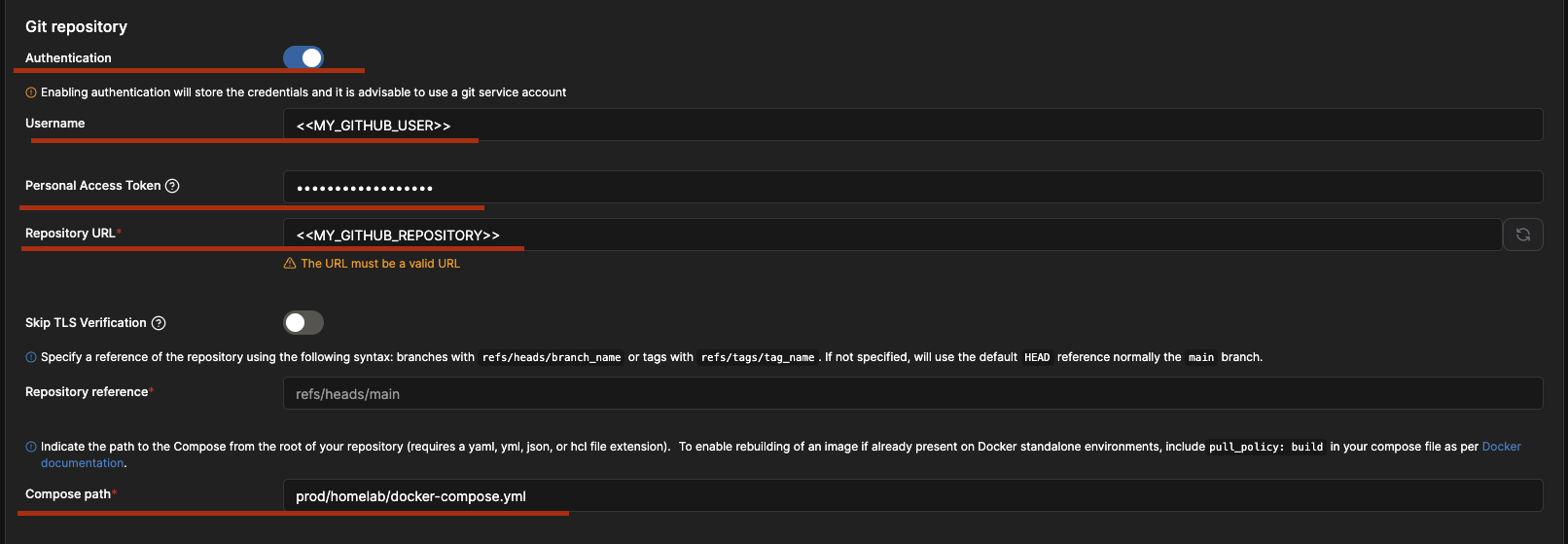 portainer-stack-git-repository-config